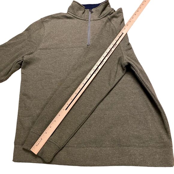 Nautica Sweater Men's Large Green Cotton Long Sleeve Logo Quarter Zip Pullover - Picture 5 of 16